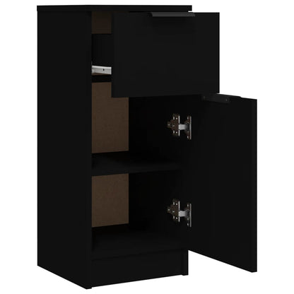 Dressoir 30X30X70 Cm Bewerkt Hout 1 Zwart
