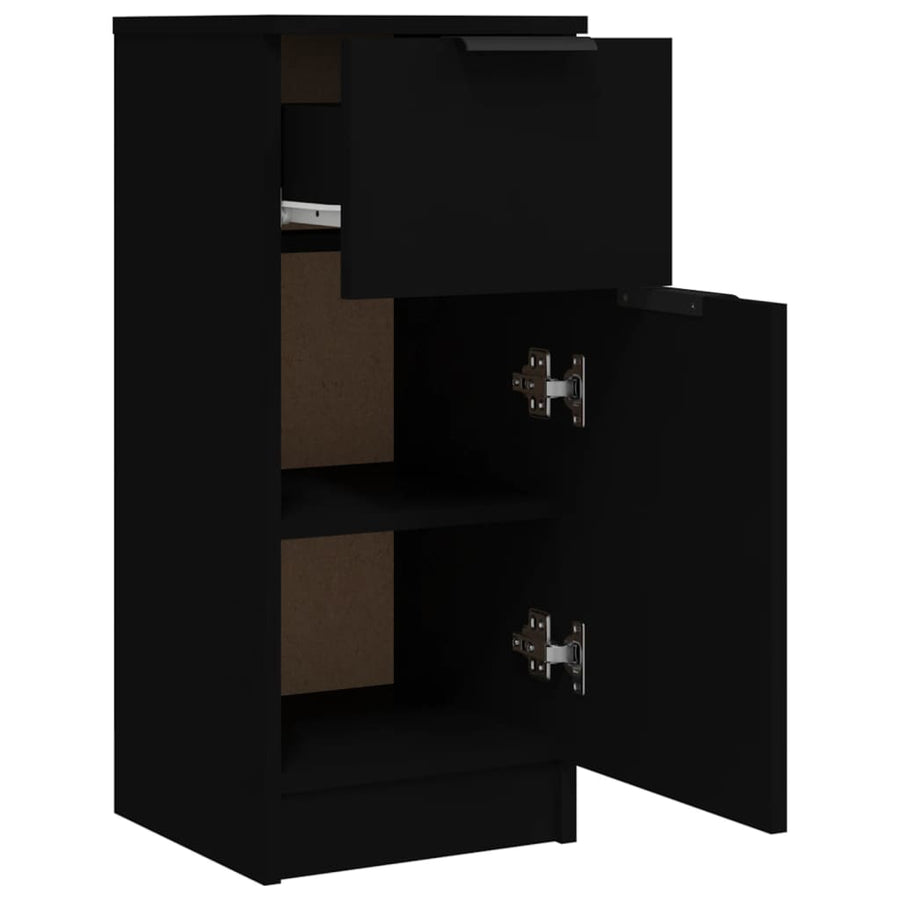 Dressoir 30X30X70 Cm Bewerkt Hout 1 Zwart