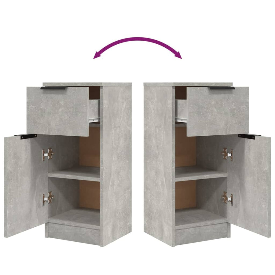Dressoirs 30X30X70 Cm Bewerkt Hout 2 Betongrijs