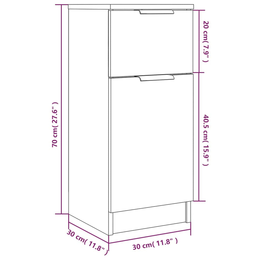 Dressoirs 30X30X70 Cm Bewerkt Hout 2 Betongrijs
