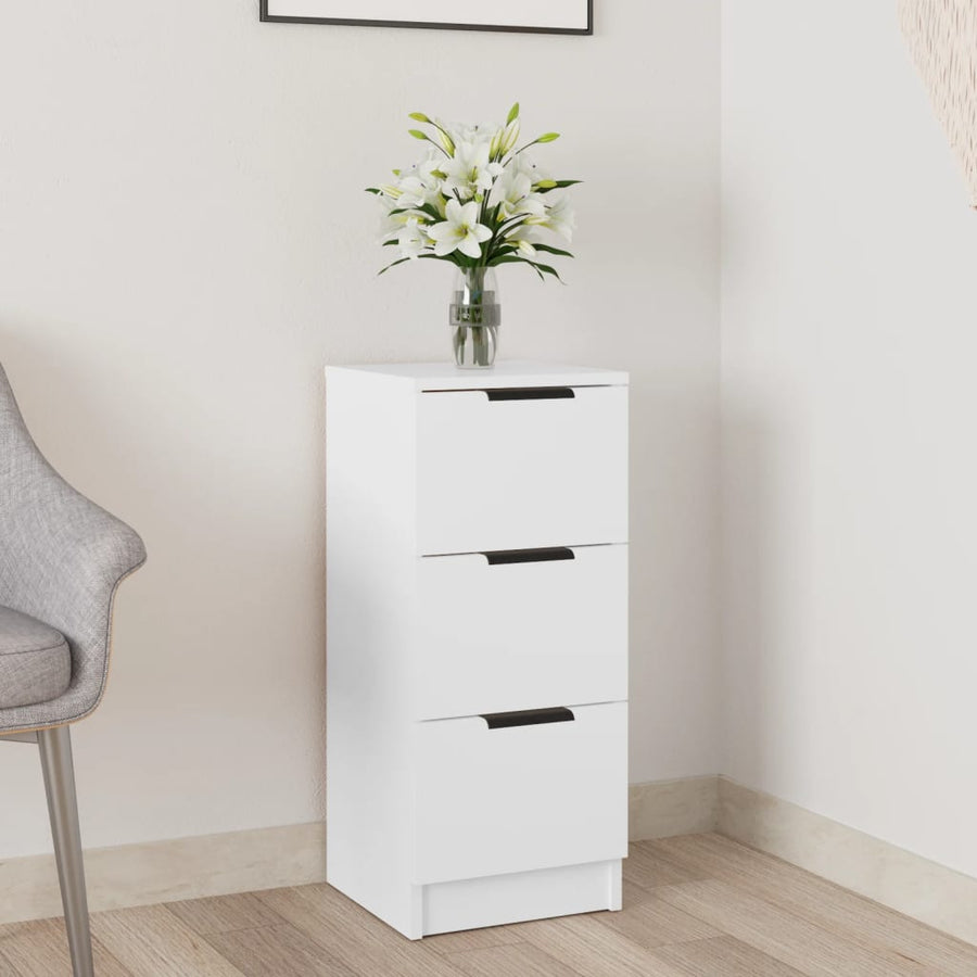 Dressoir 30X30X70 Cm Bewerkt Hout Wit