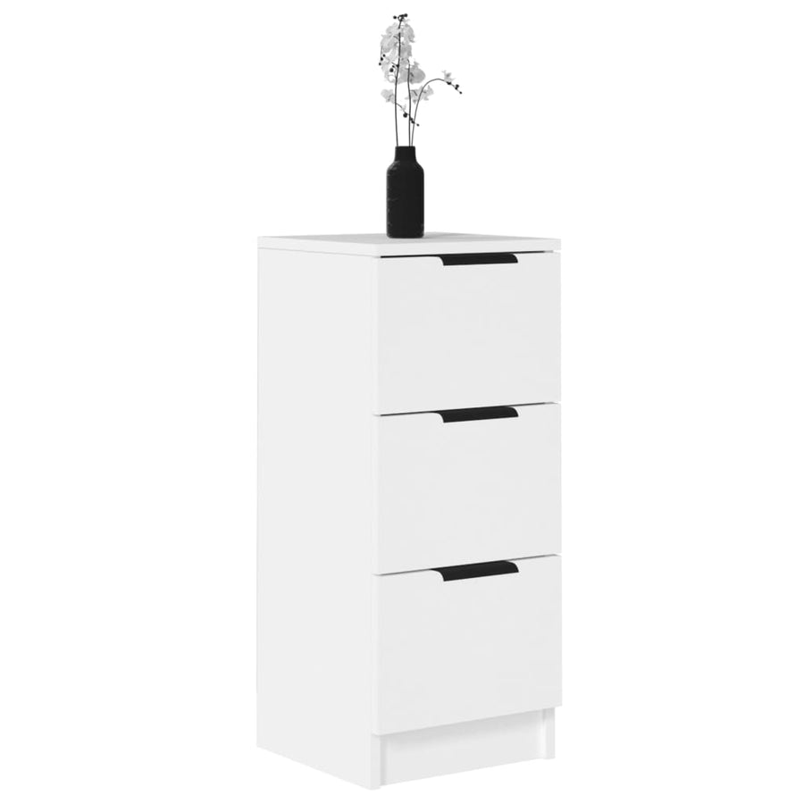 Dressoirs 2 st 30x30x70 cm bewerkt hout wit 2 Wit
