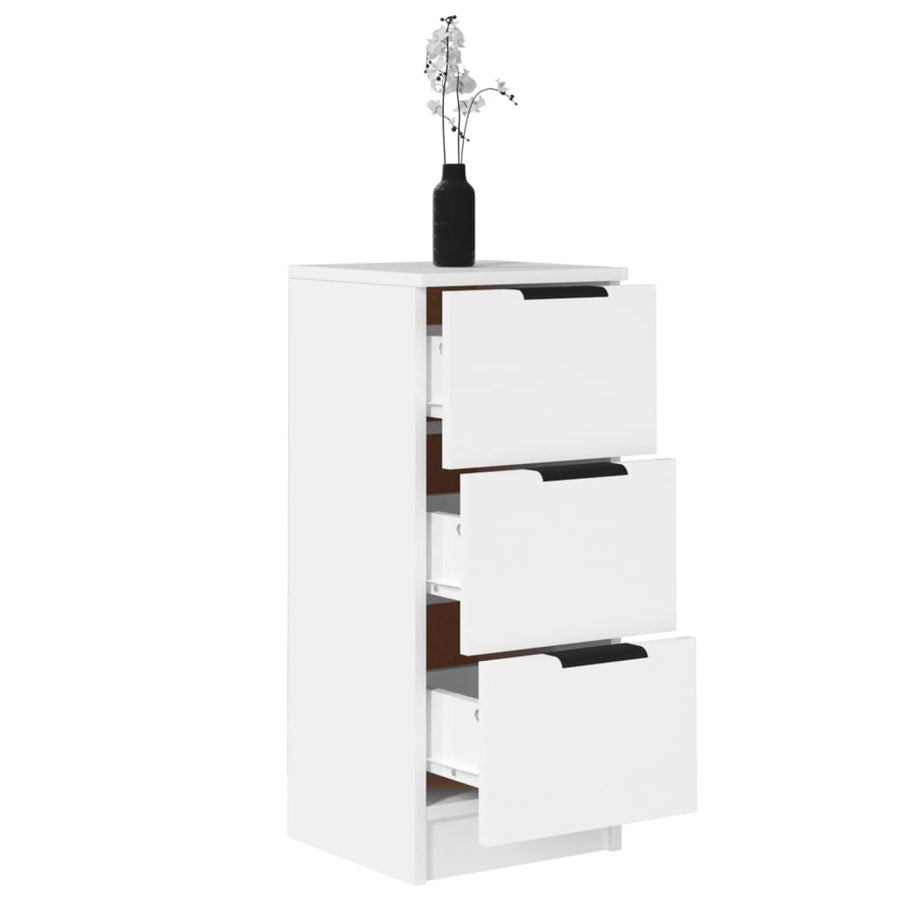 Dressoirs 2 st 30x30x70 cm bewerkt hout wit 2 Wit