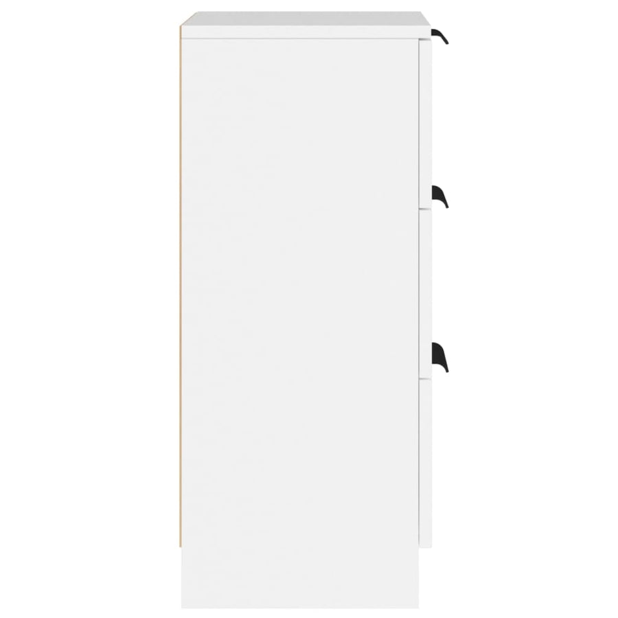 Dressoirs 2 st 30x30x70 cm bewerkt hout wit 2 Wit