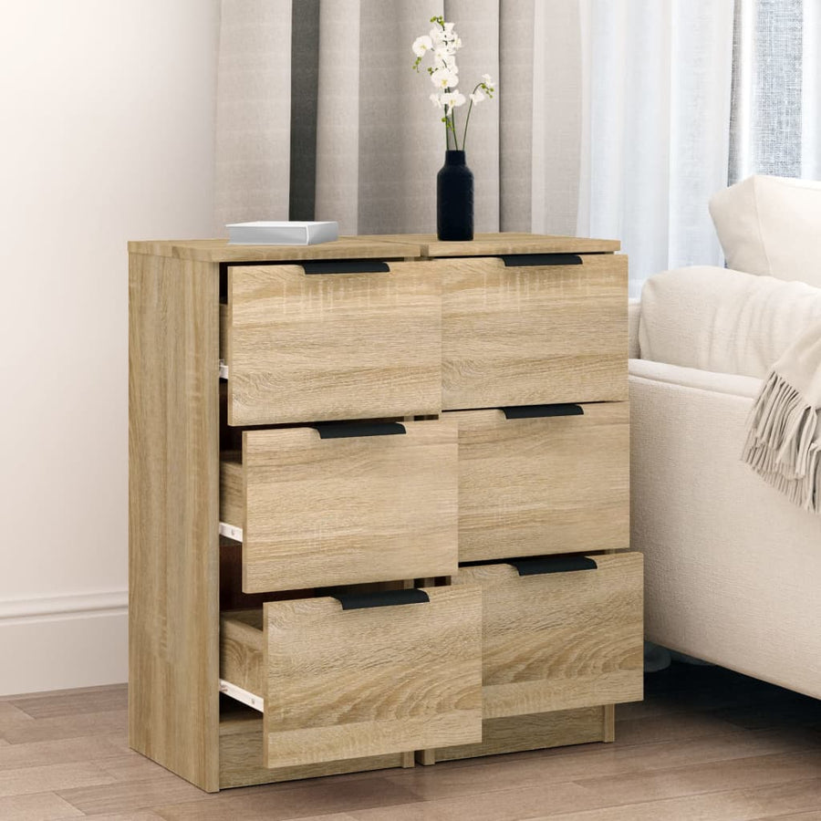 Dressoirs 2 St 30X30X70 Cm Bewerkt Hout Sonoma Eikenkleurig