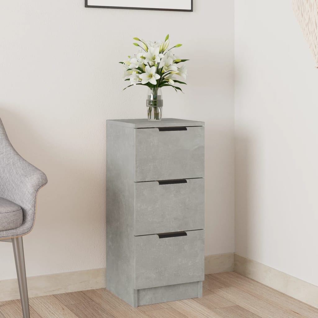 Dressoir 30X30X70 Cm Bewerkt Hout Betongrijs