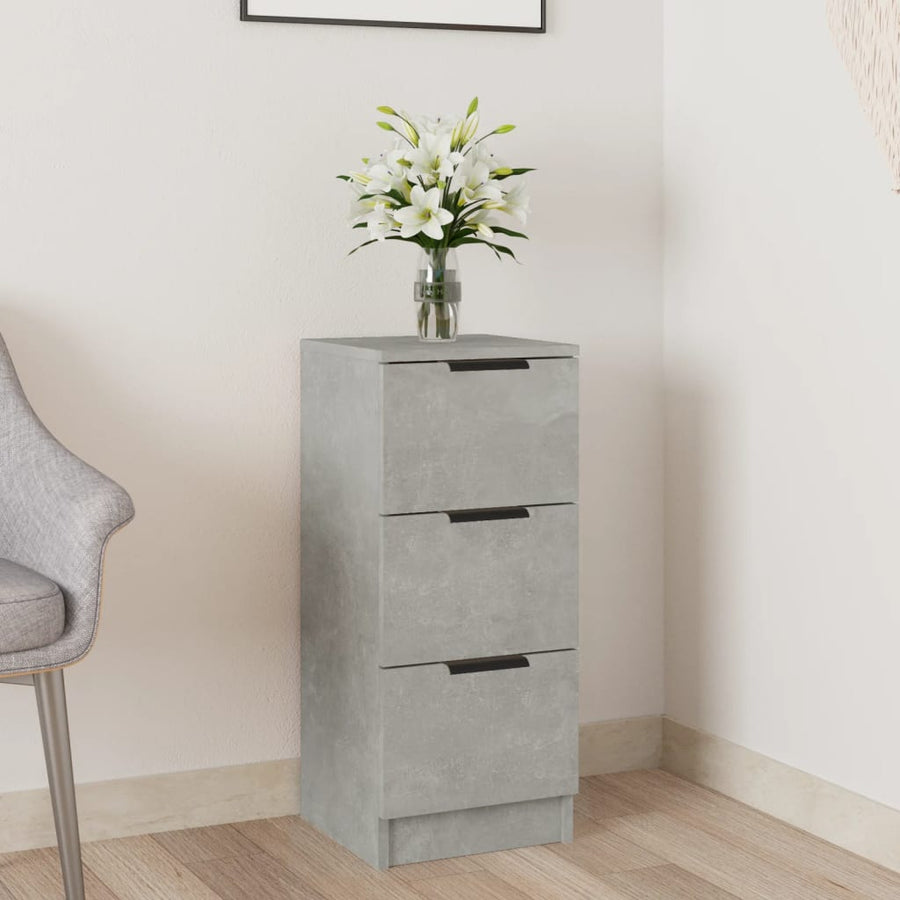Dressoir 30X30X70 Cm Bewerkt Hout Betongrijs