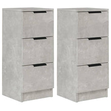 Dressoirs 2 St 30X30X70 Cm Bewerkt Hout Betongrijs