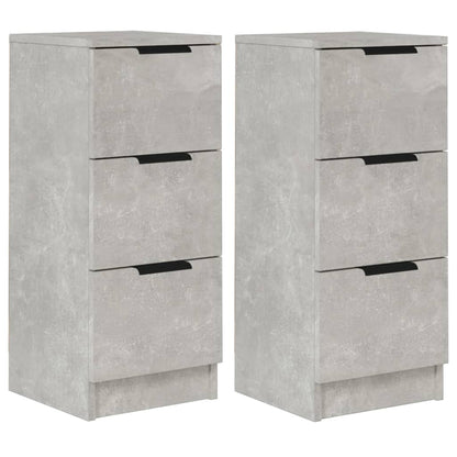 Dressoirs 2 St 30X30X70 Cm Bewerkt Hout Betongrijs