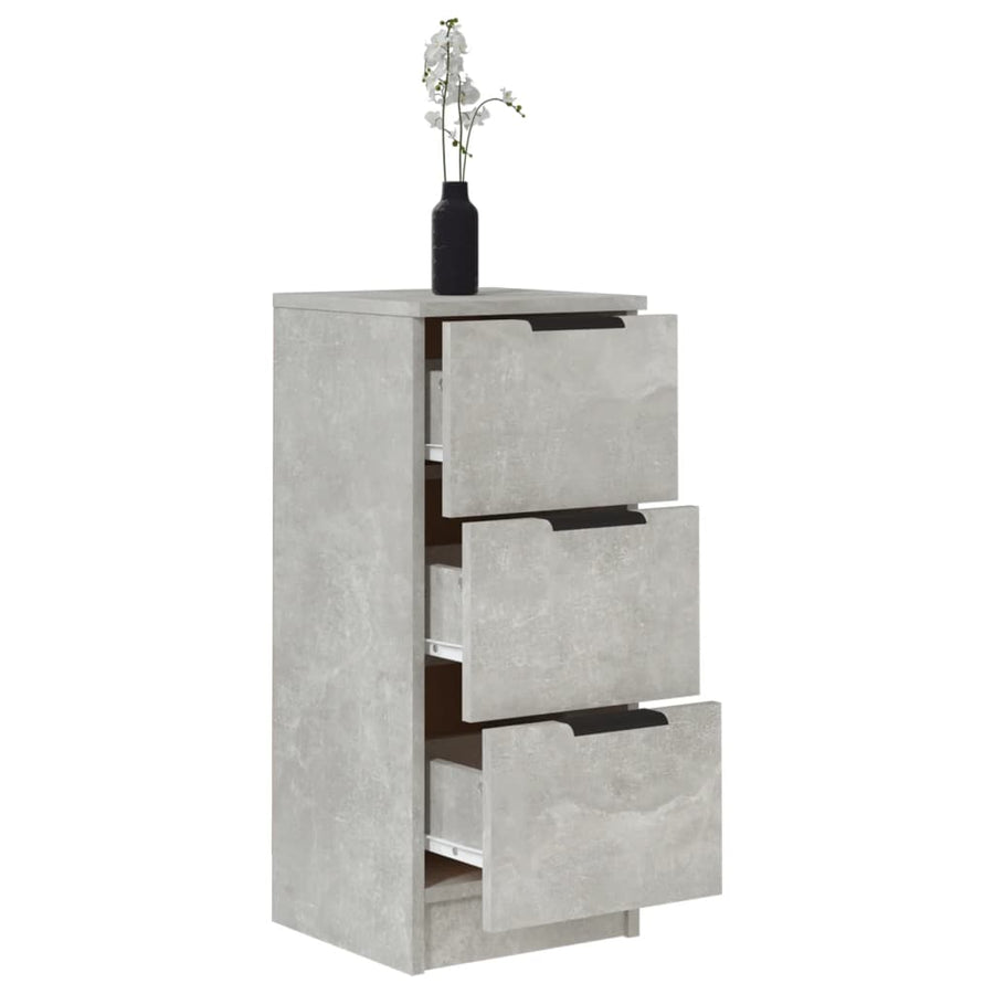 Dressoirs 2 St 30X30X70 Cm Bewerkt Hout Betongrijs