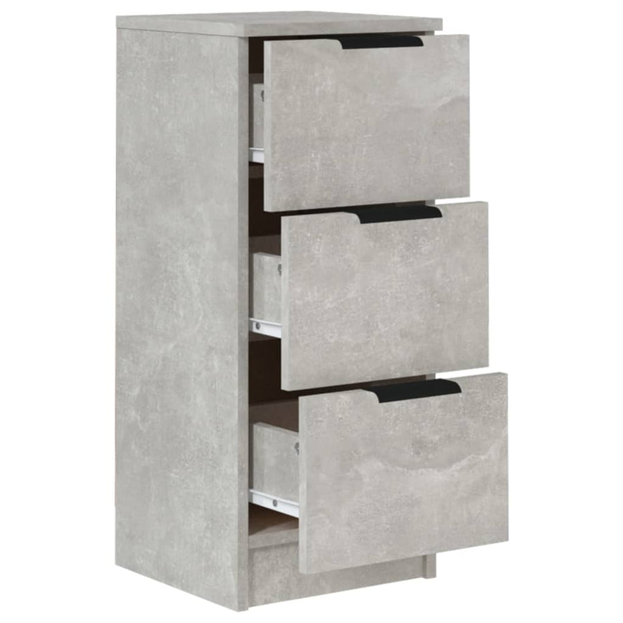 Dressoirs 2 St 30X30X70 Cm Bewerkt Hout Betongrijs