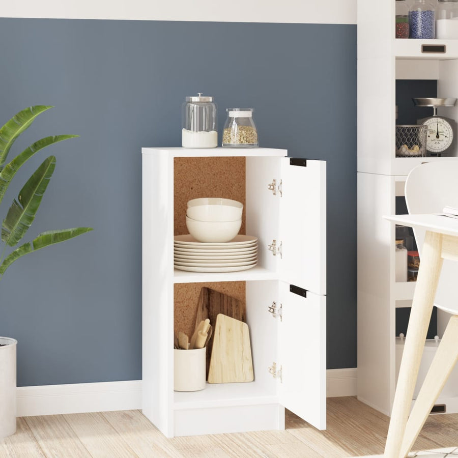 Dressoir 30X30X70 Cm Bewerkt Hout Wit