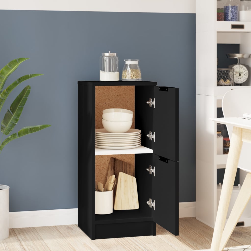Dressoir 30x30x70 cm bewerkt hout zwart