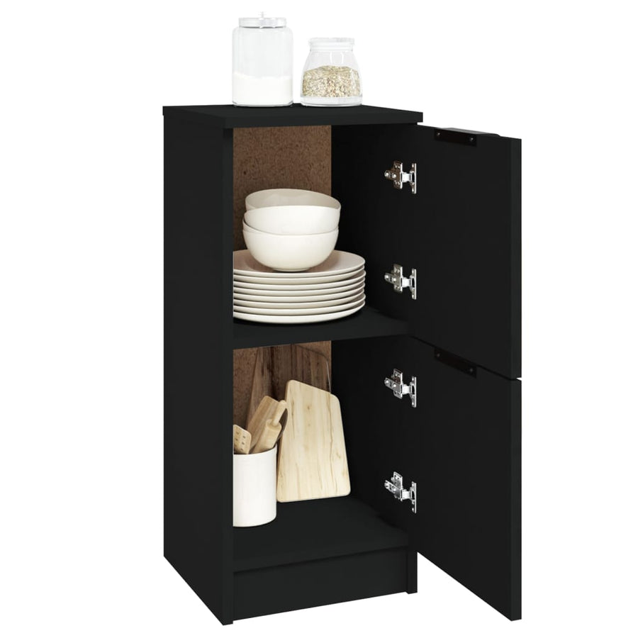 Dressoirs 2 St 30X30X70 Cm Bewerkt Hout Zwart