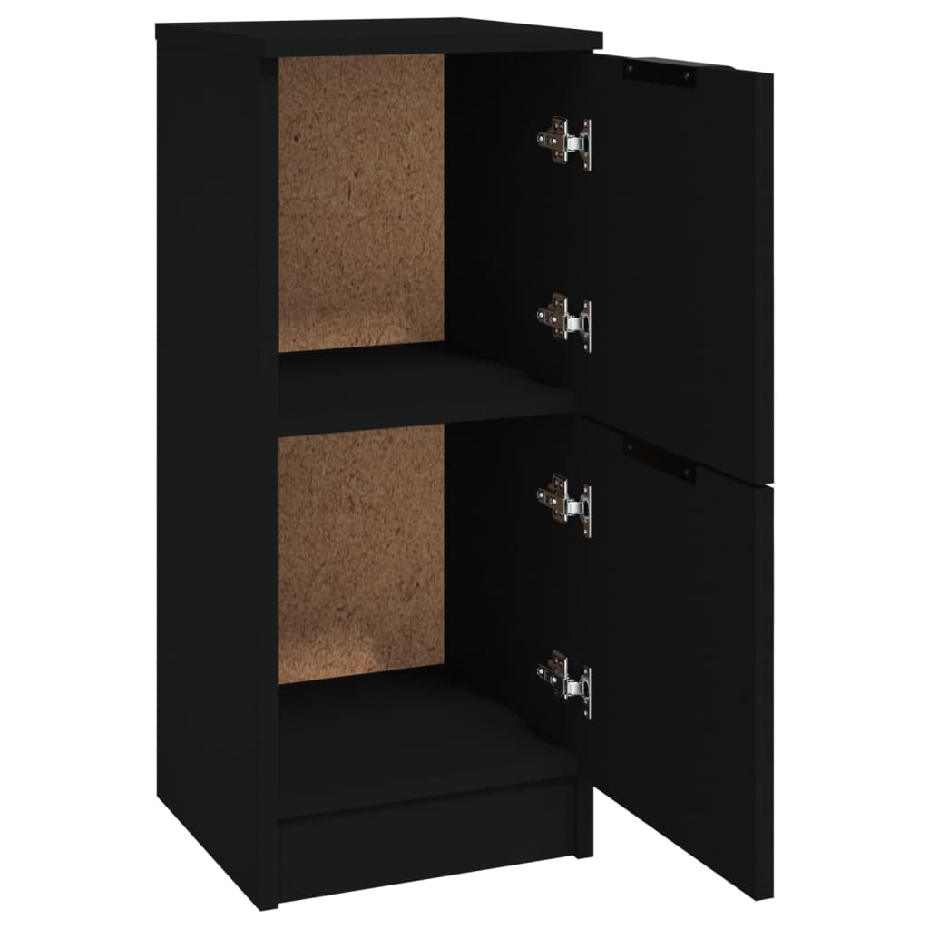Dressoirs 2 St 30X30X70 Cm Bewerkt Hout Zwart