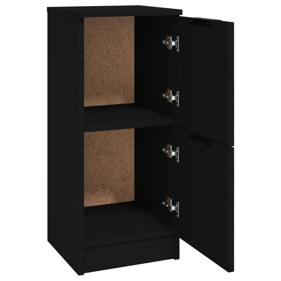 Dressoirs 2 St 30X30X70 Cm Bewerkt Hout Zwart