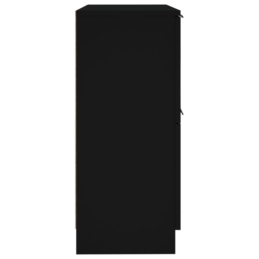 Dressoirs 2 St 30X30X70 Cm Bewerkt Hout Zwart
