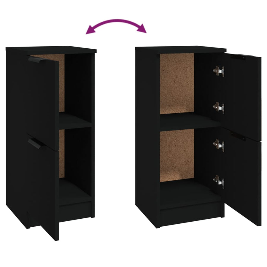 Dressoirs 2 St 30X30X70 Cm Bewerkt Hout Zwart