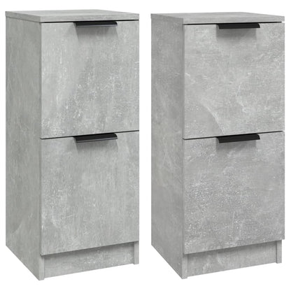 Dressoirs 2 St 30X30X70 Cm Bewerkt Hout Betongrijs
