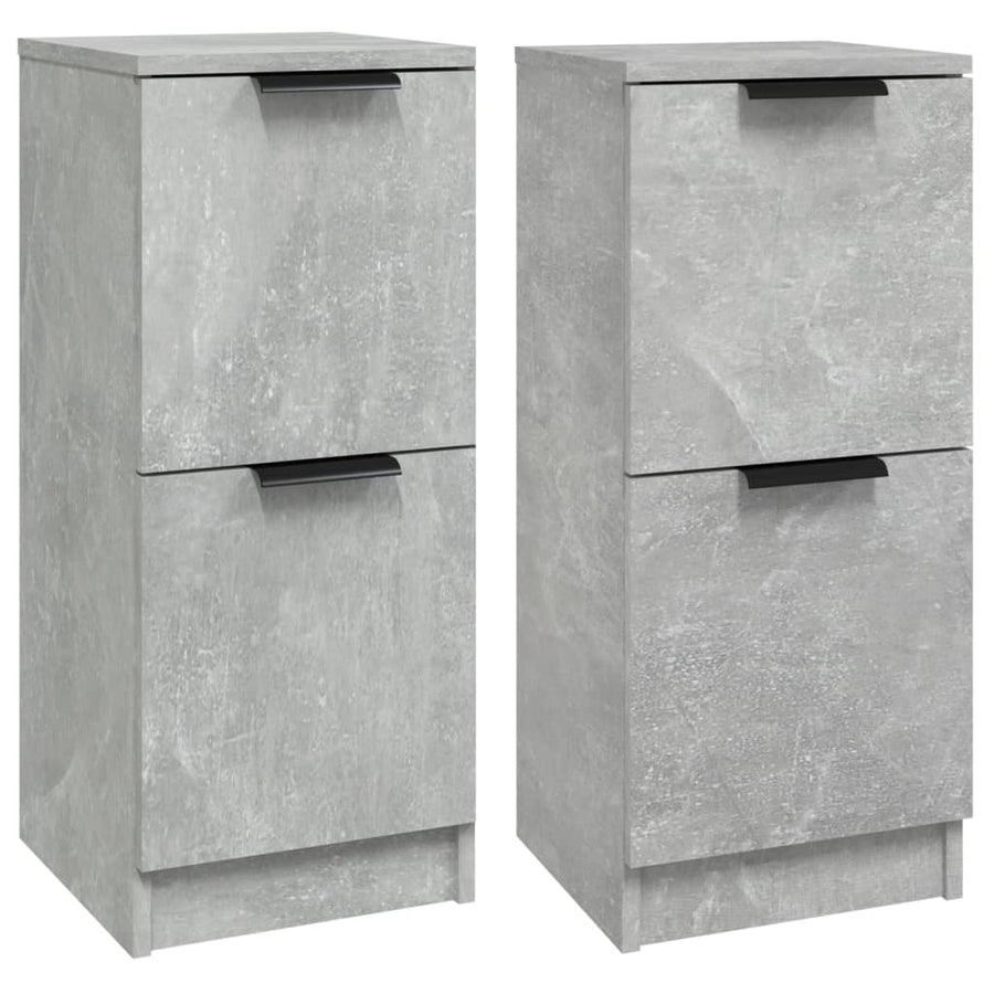 Dressoirs 2 St 30X30X70 Cm Bewerkt Hout Betongrijs