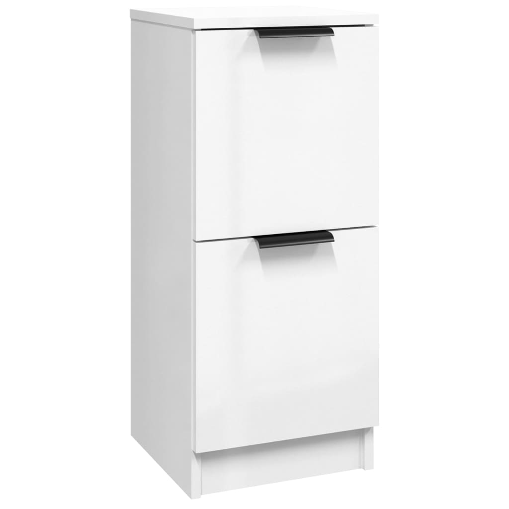 Dressoir 30X30X70 Cm Bewerkt Hout 1 Hoogglans wit