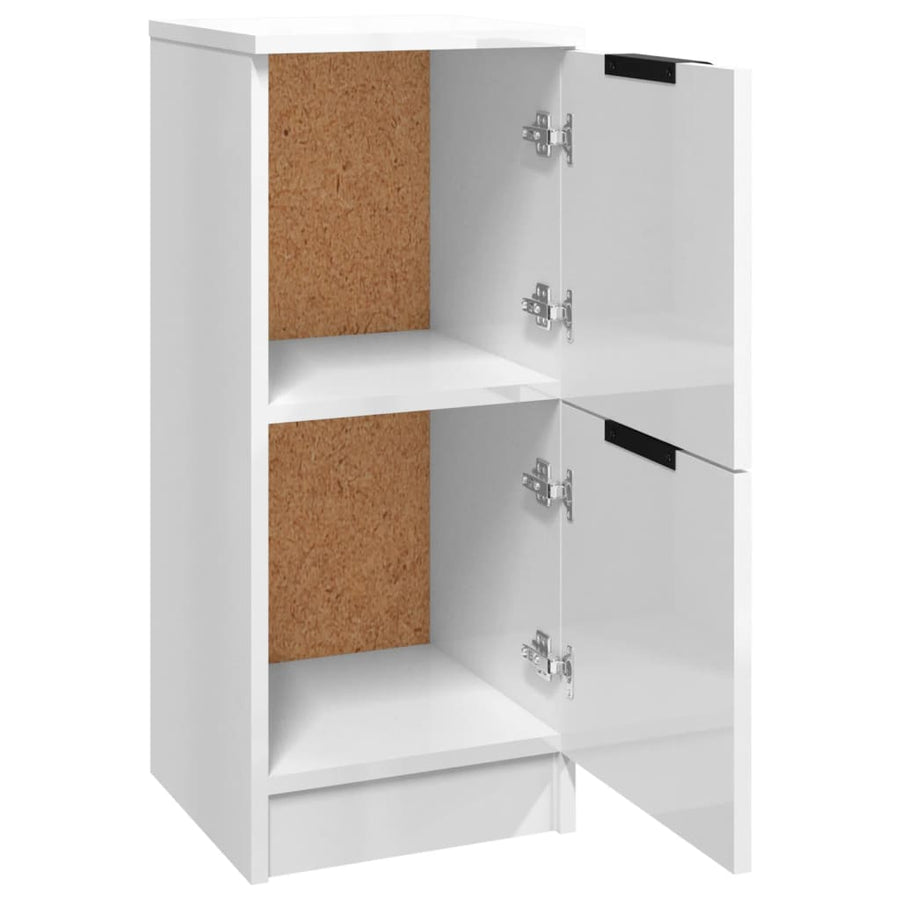 Dressoirs 2 St 30X30X70 Cm Bewerkt Hout Hoogglans Wit