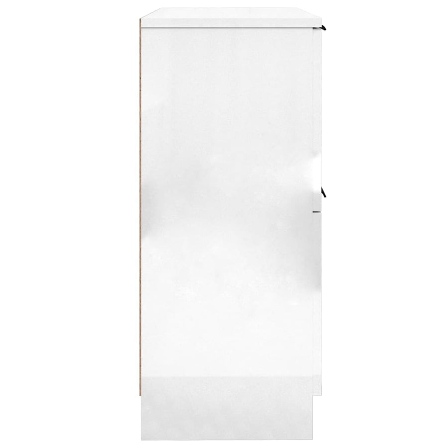 Dressoirs 2 St 30X30X70 Cm Bewerkt Hout Hoogglans Wit