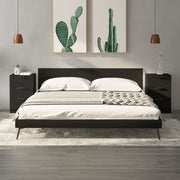 Nachtkastje 40x36x65 cm zwart 2 stuks