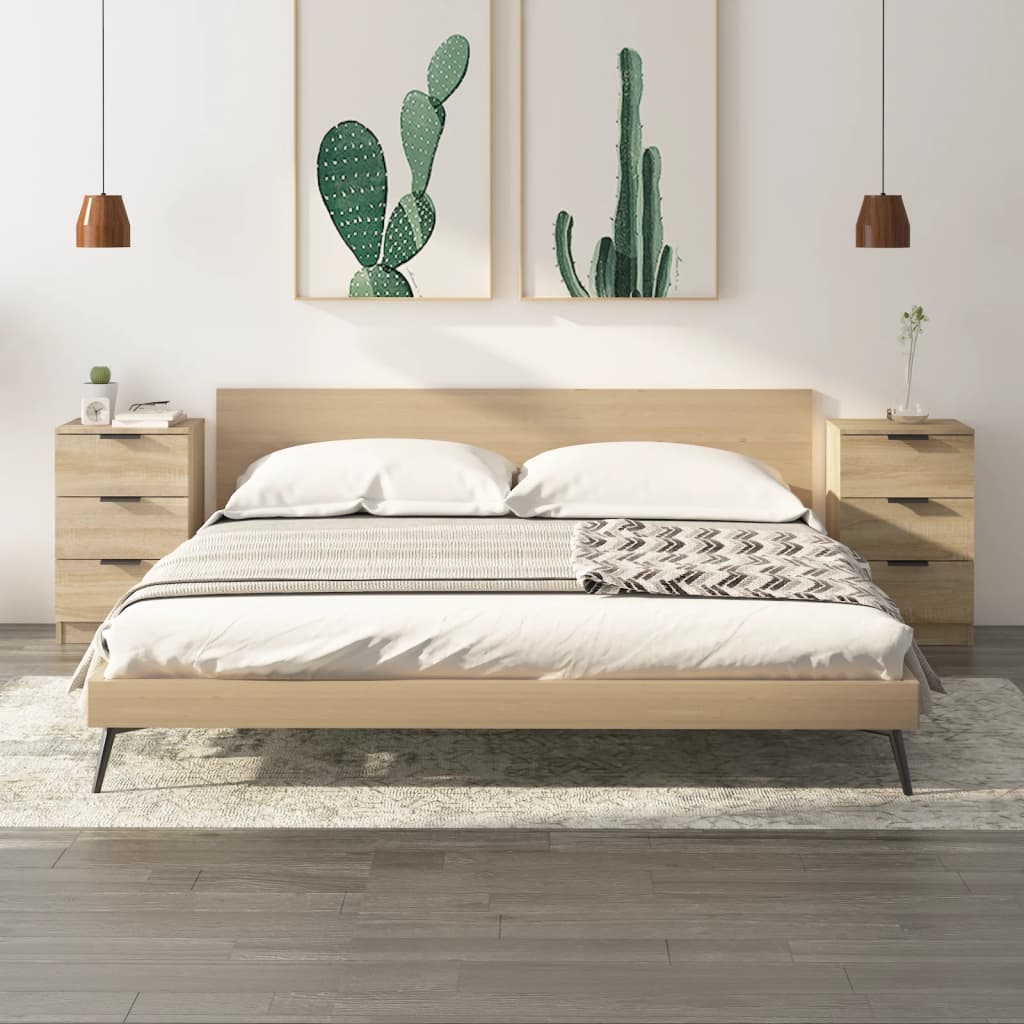 Nachtkastjes 2 St 40X36X65 Cm Sonoma Eikenkleurig