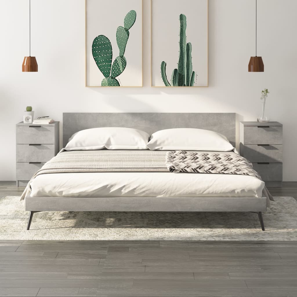 Nachtkastjes 2 St 40X36X65 Cm Betongrijs