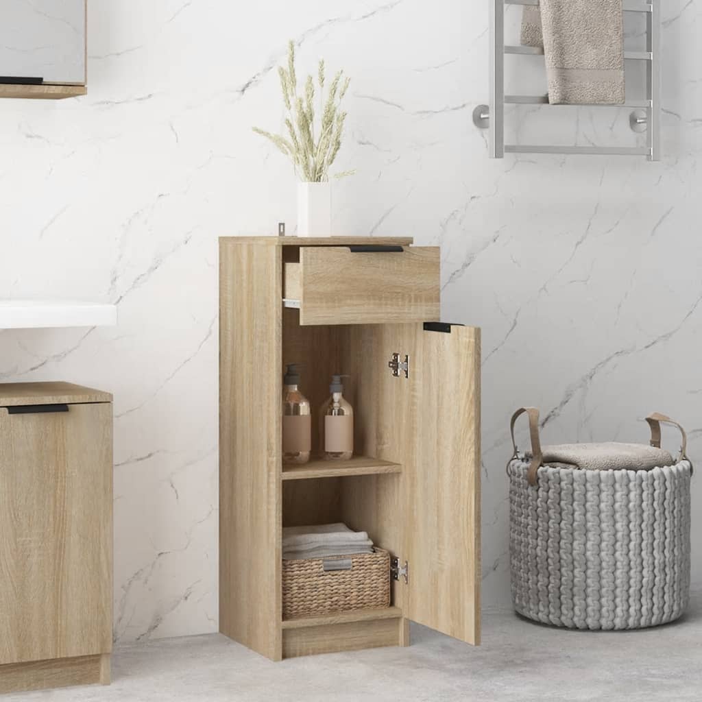 Badkamerkast 32X34X90 Cm Bewerkt Hout Sonoma Eikenkleurig