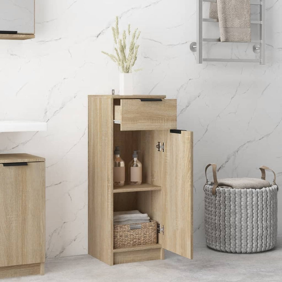 Badkamerkast 32X34X90 Cm Bewerkt Hout Sonoma Eikenkleurig