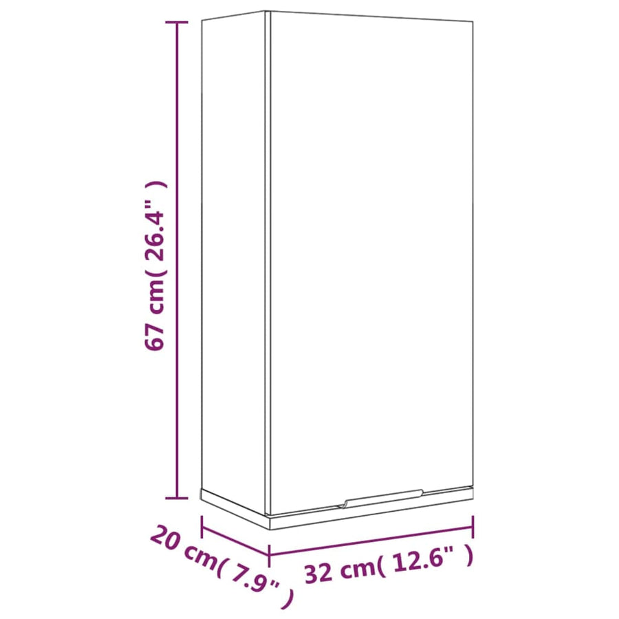 Badkamerkast Wandgemonteerd 32X20X67 Cm Wit