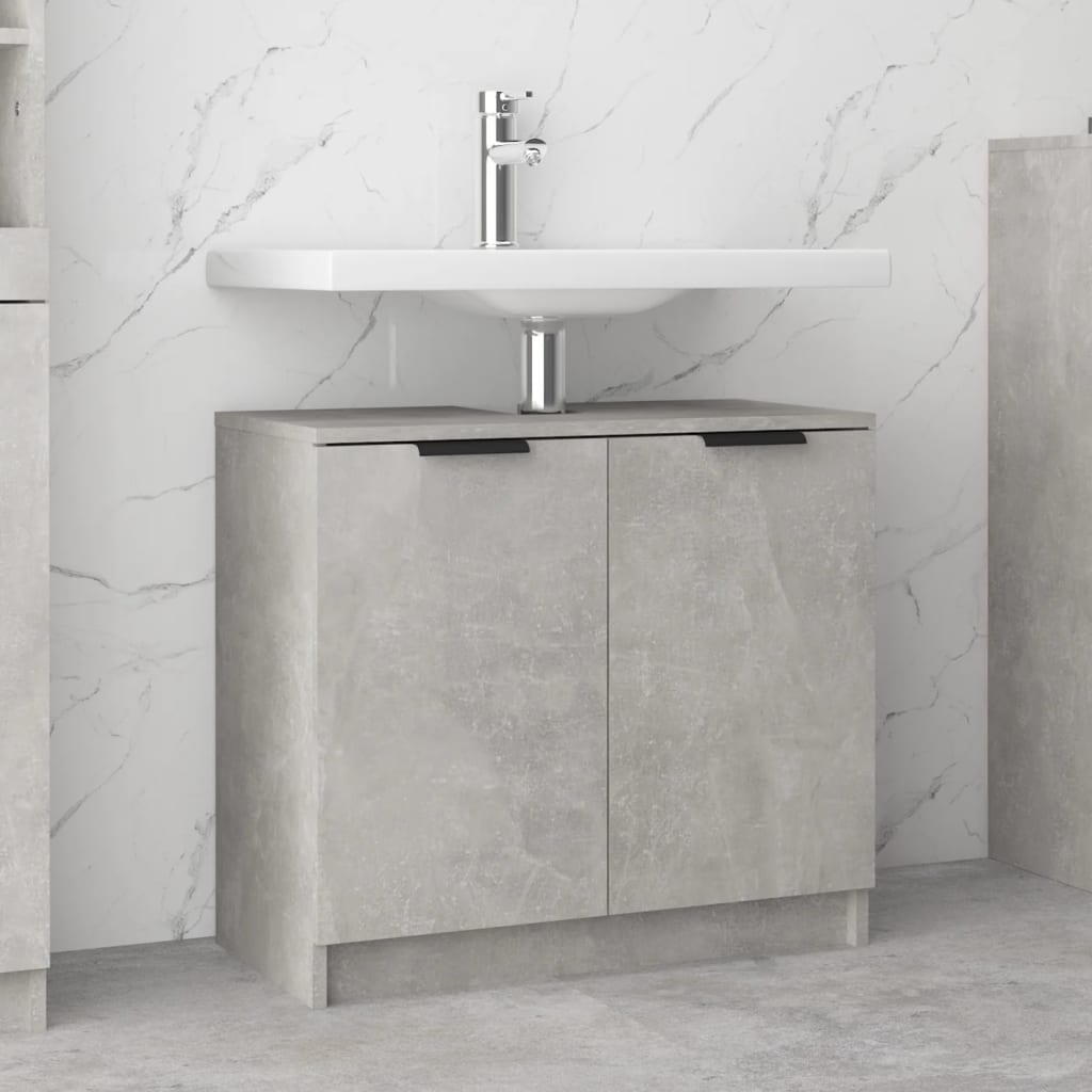 Badkamerkast 64,5X33,5X59 Cm Bewerkt Hout Betongrijs