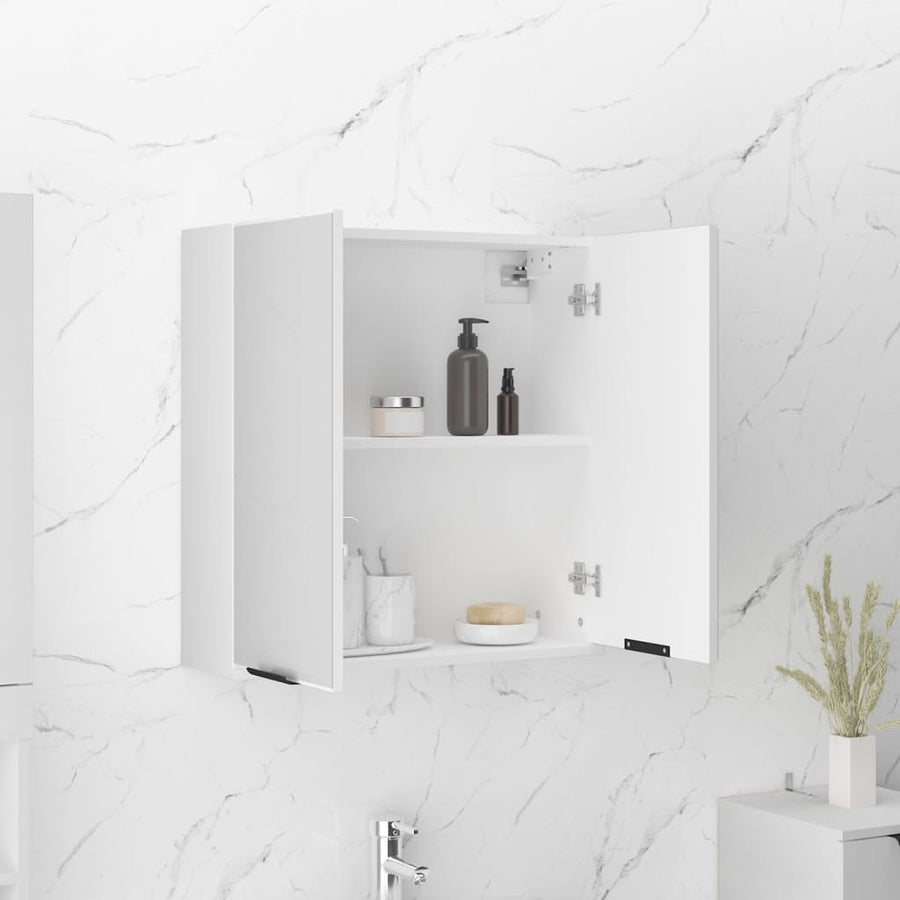 Badkamerkast Met Spiegel 64X20X67 Cm Wit