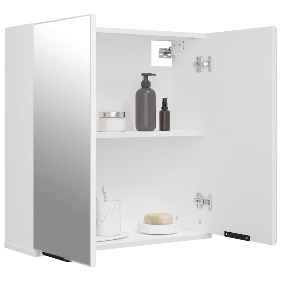 Badkamerkast Met Spiegel 64X20X67 Cm Wit