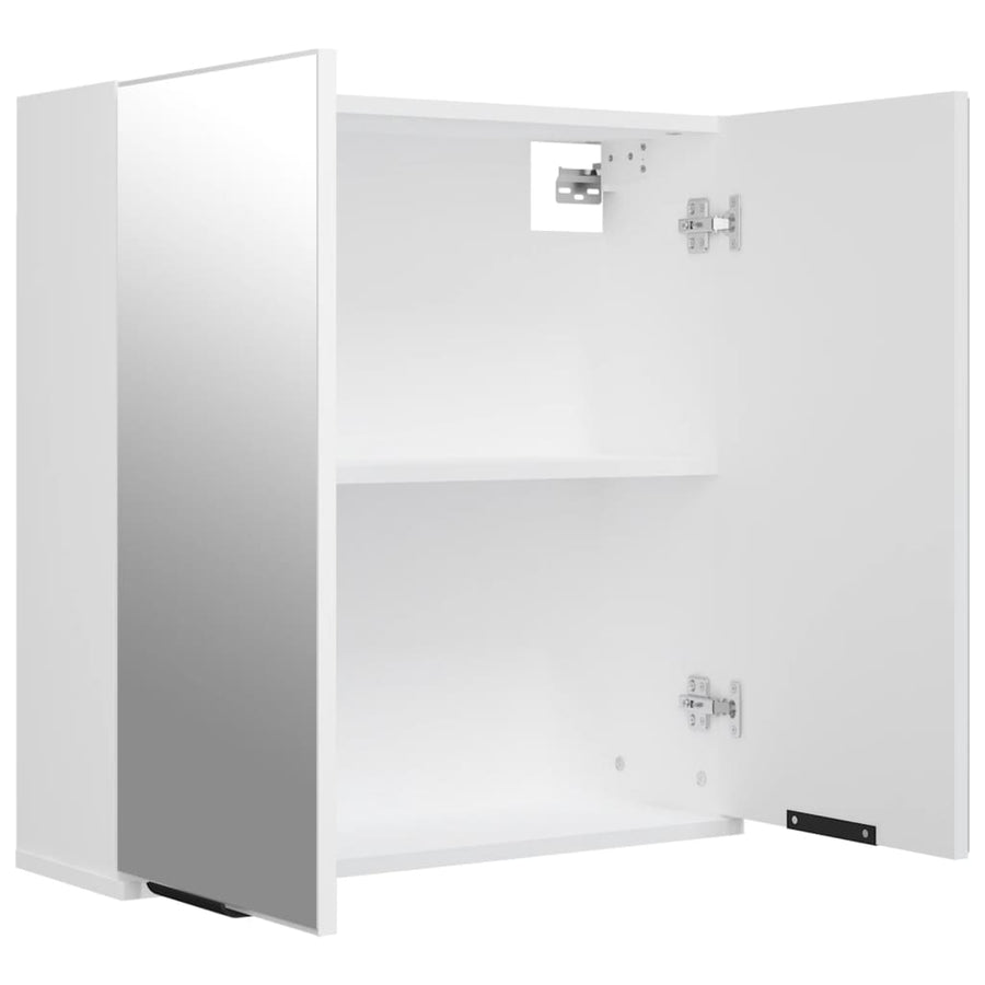 Badkamerkast Met Spiegel 64X20X67 Cm Wit