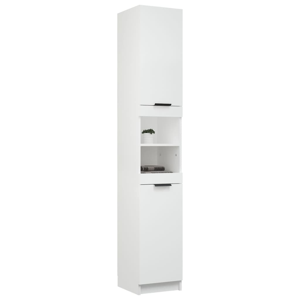 Badkamerkast 32X34X188,5 Cm Bewerkt Hout Wit