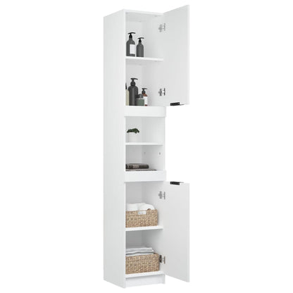 Badkamerkast 32X34X188,5 Cm Bewerkt Hout Wit