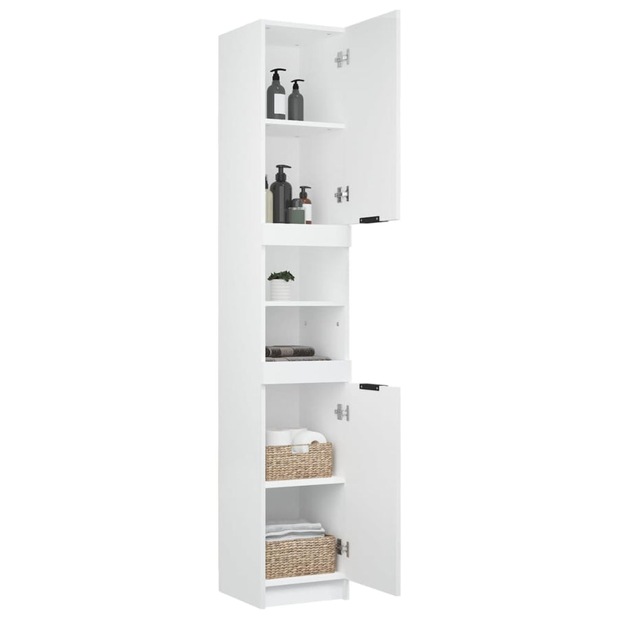 Badkamerkast 32X34X188,5 Cm Bewerkt Hout Wit