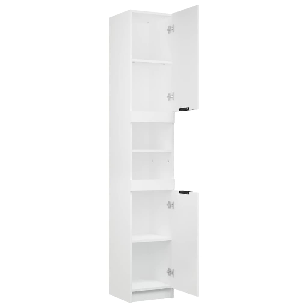 Badkamerkast 32X34X188,5 Cm Bewerkt Hout Wit
