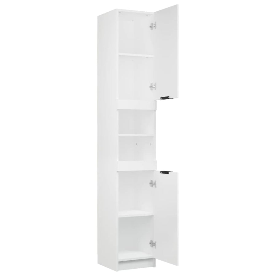Badkamerkast 32X34X188,5 Cm Bewerkt Hout Wit