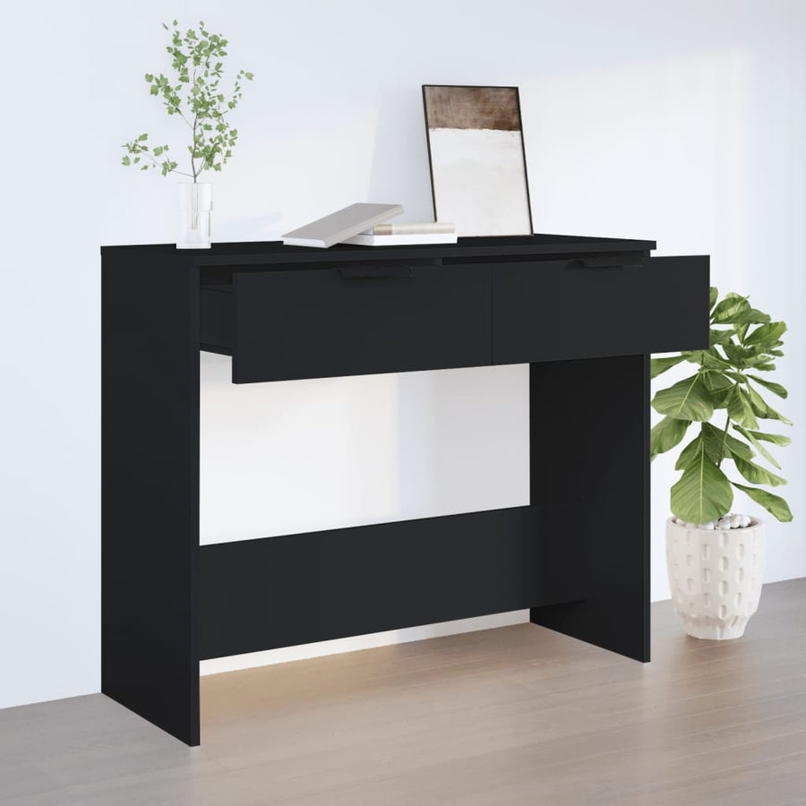 Wandtafel 90X36X75 Cm Bewerkt Hout Zwart