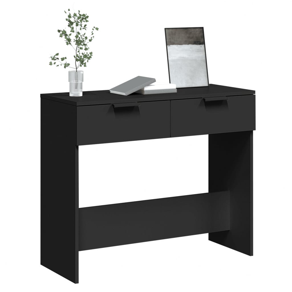 Wandtafel 90X36X75 Cm Bewerkt Hout Zwart