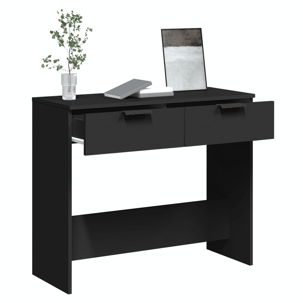 Wandtafel 90X36X75 Cm Bewerkt Hout Zwart