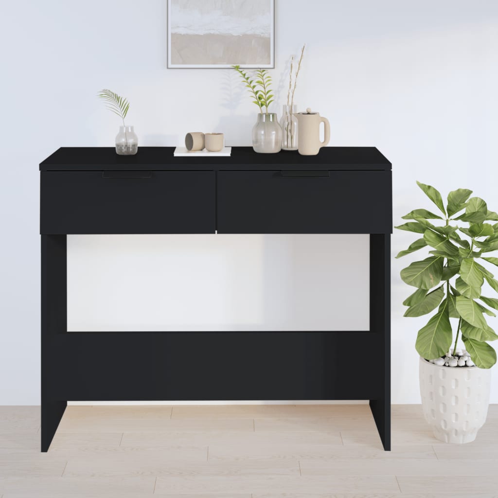 Wandtafel 90X36X75 Cm Bewerkt Hout Zwart