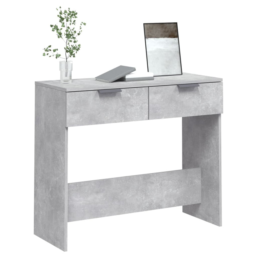 Wandtafel 90X36X75 Cm Bewerkt Hout Betongrijs
