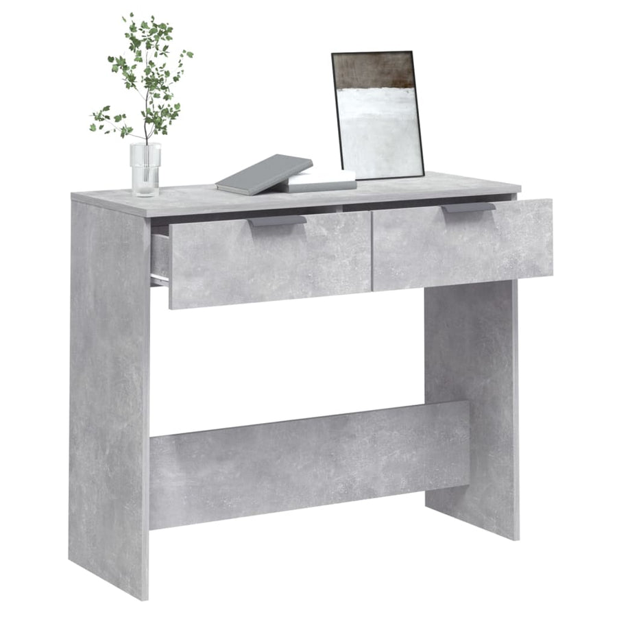 Wandtafel 90X36X75 Cm Bewerkt Hout Betongrijs