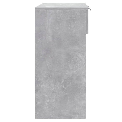 Wandtafel 90X36X75 Cm Bewerkt Hout Betongrijs