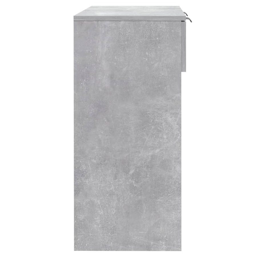 Wandtafel 90X36X75 Cm Bewerkt Hout Betongrijs